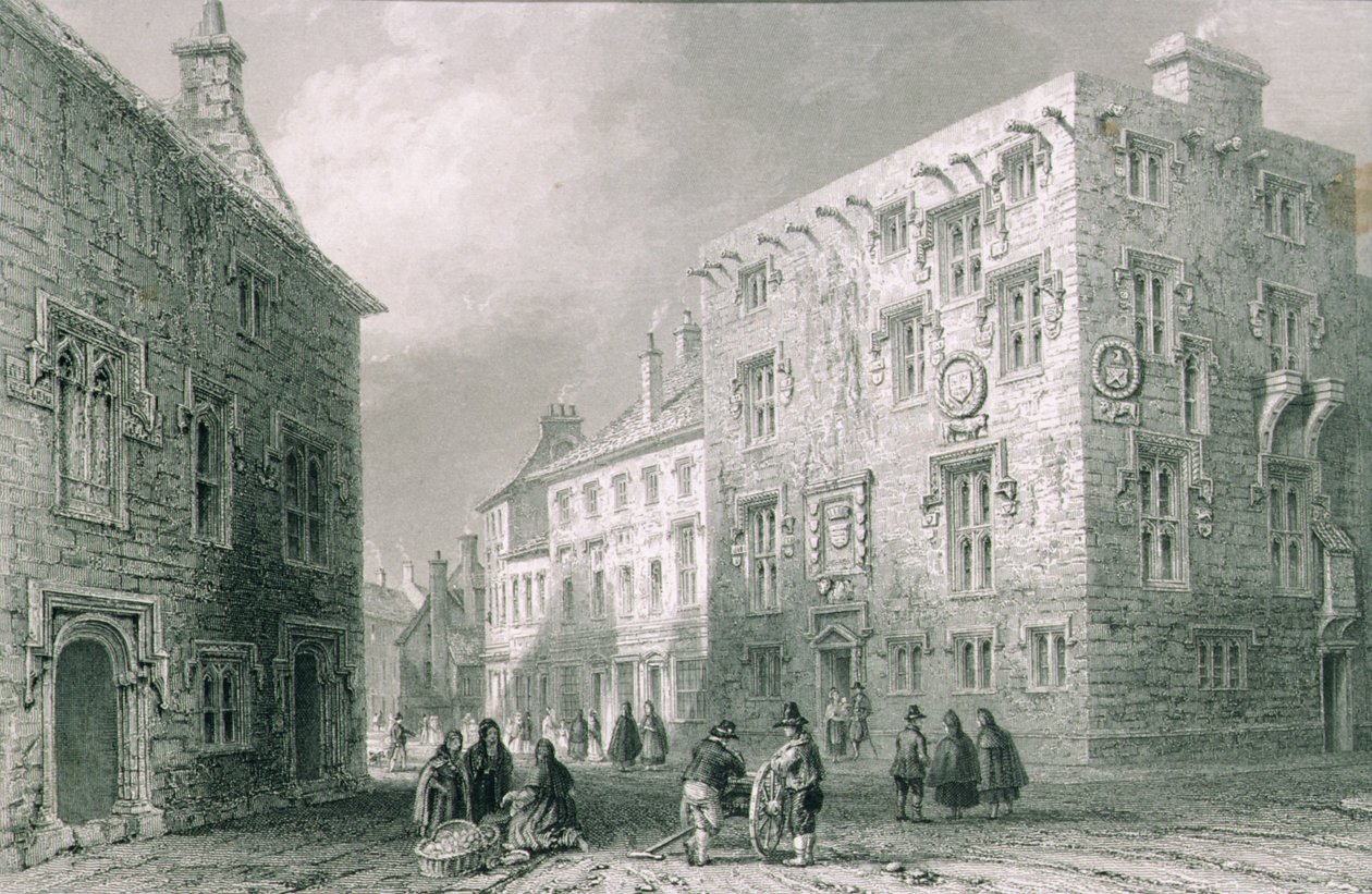 Katukohtaus Galwayssa, Galwayn kreivikunnassa, George Virtuen "Scenery and Antiquities of Ireland", 1860-luku tekijältä William Henry Bartlett