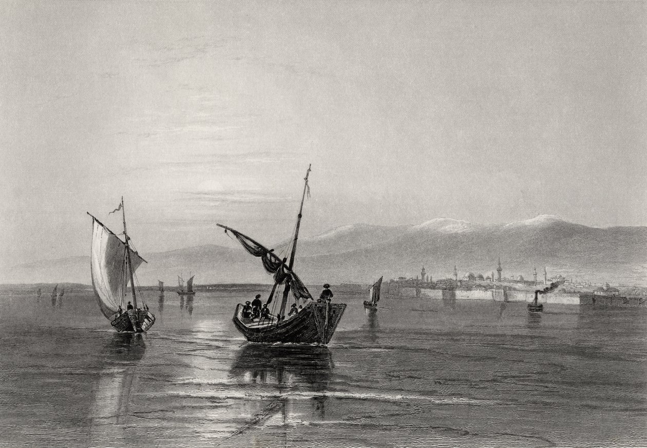 Balkanin maat, Bulgaria, Widdenin läheltä, kaivertaja J. Godfrey tekijältä William Henry Bartlett