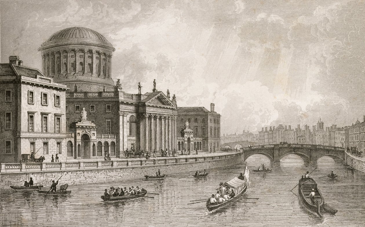 The Four Law Courts, Dublin, kaivertanut Owen tekijältä William Henry Bartlett