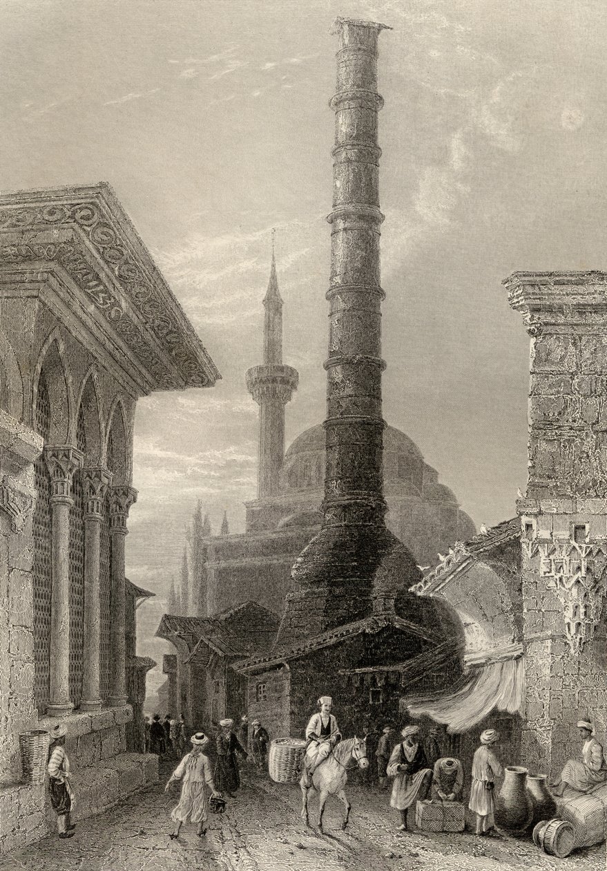 Tchernberle Tash, Konstantinopoli, Istanbul, Turkki, kaiverrus J. Carter tekijältä William Henry Bartlett
