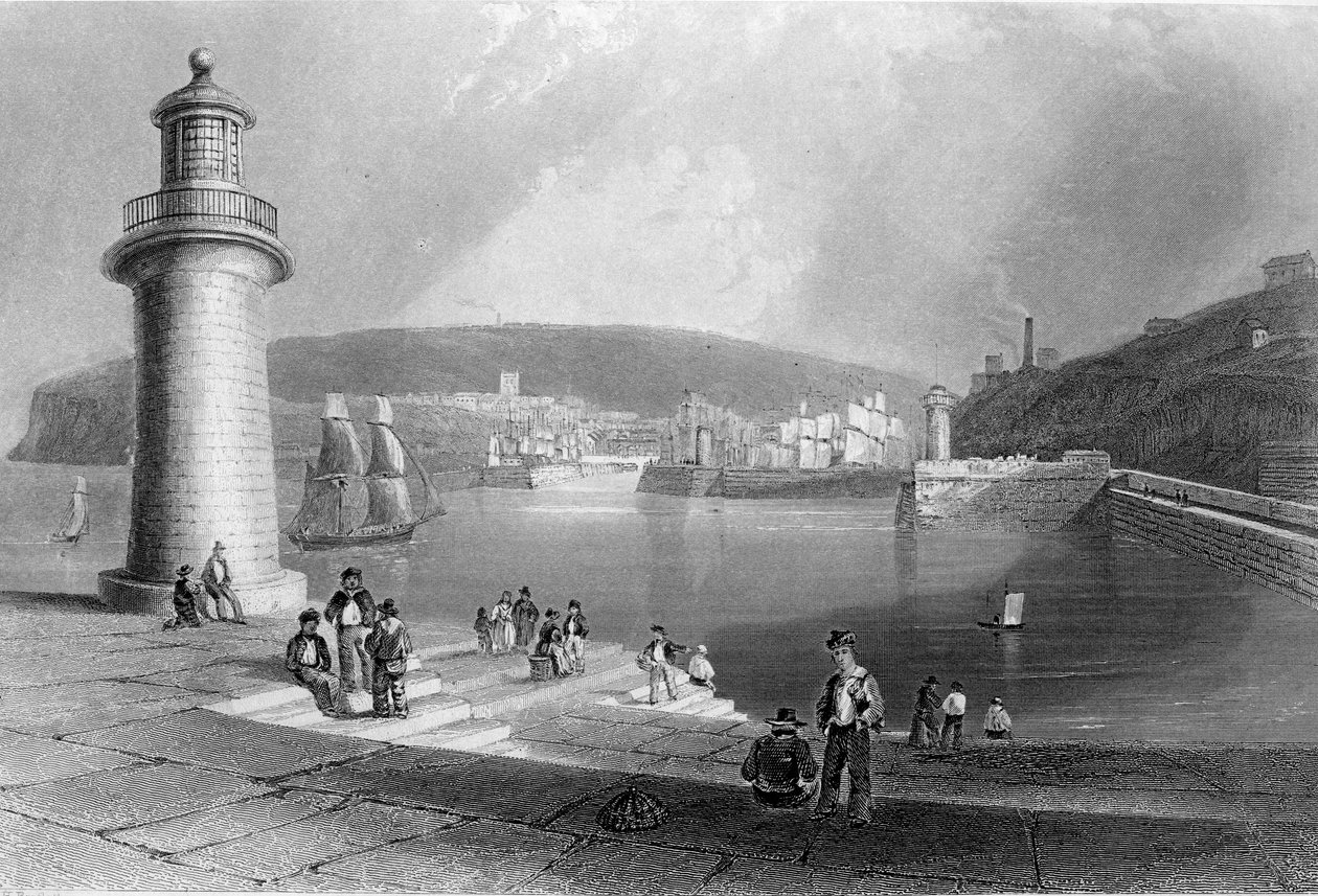 Whitehavenin satama, n. 1840-50 tekijältä William Henry Bartlett