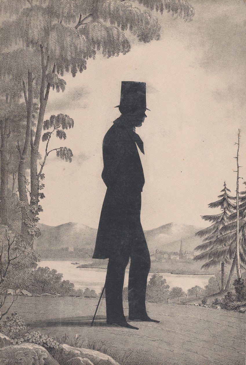Edward Worthin siluetti Sacosta, Mainesta, 1828-83. tekijältä William Henry Brown