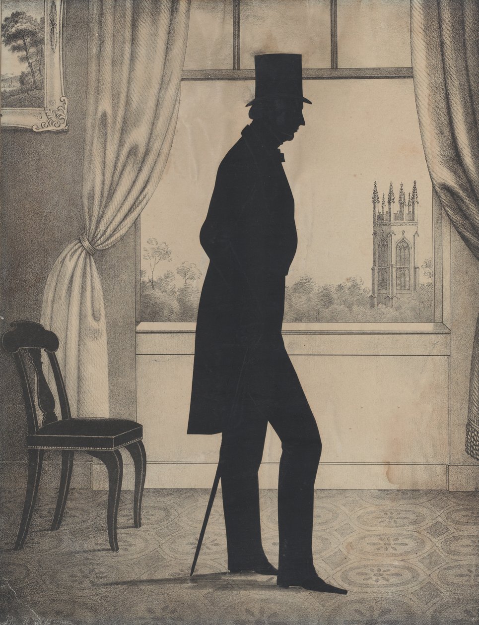 Nathaniel Babsonin siluetti Gloucesterista, Massachusettsista, 1828-83. tekijältä William Henry Brown