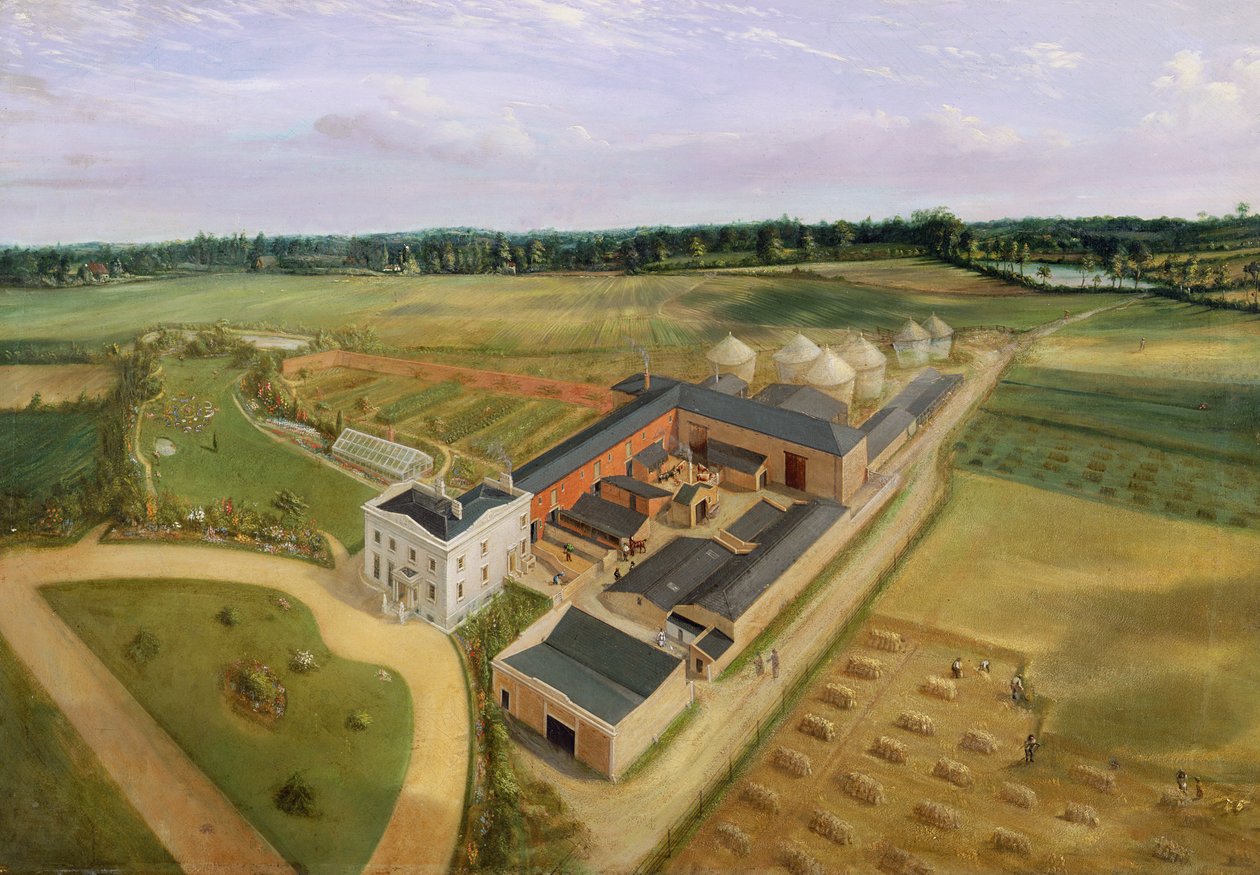 Tiptree Hall ja maatila, Essex, n.1850-60 tekijältä William Henry Browne