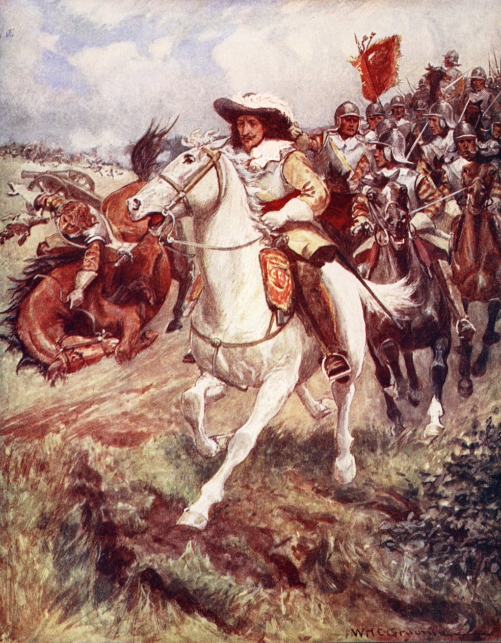 "Curiassierimme ovat räjähtäneet accustin riveihin ja shokissa ovat hajallaan", julkaisusta Ballads of Famous Fights, ensimmäinen painos tekijältä William Henry Charles Groome