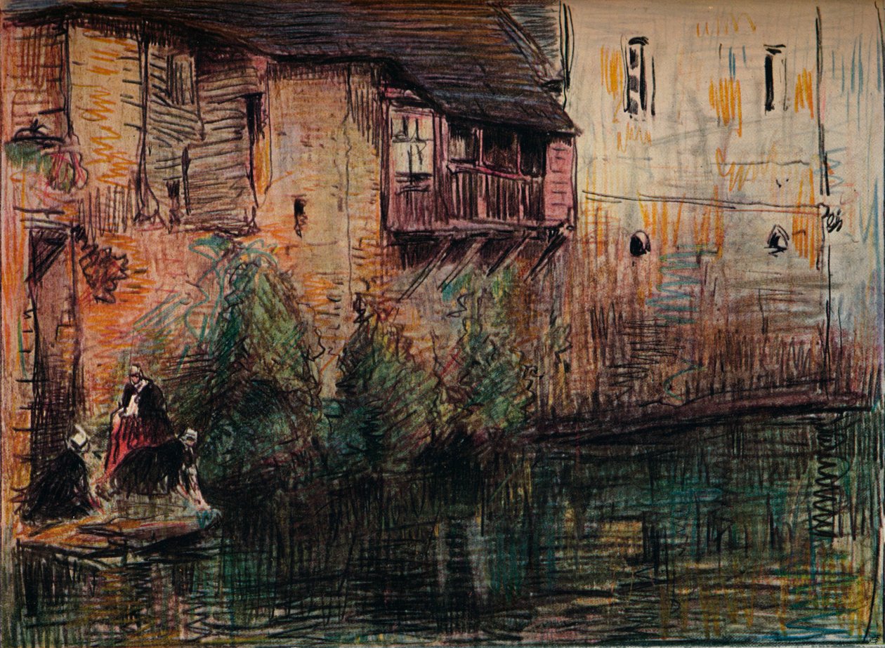 Canal Scene, Quimperle, c1907. tekijältä William Henry Charlton