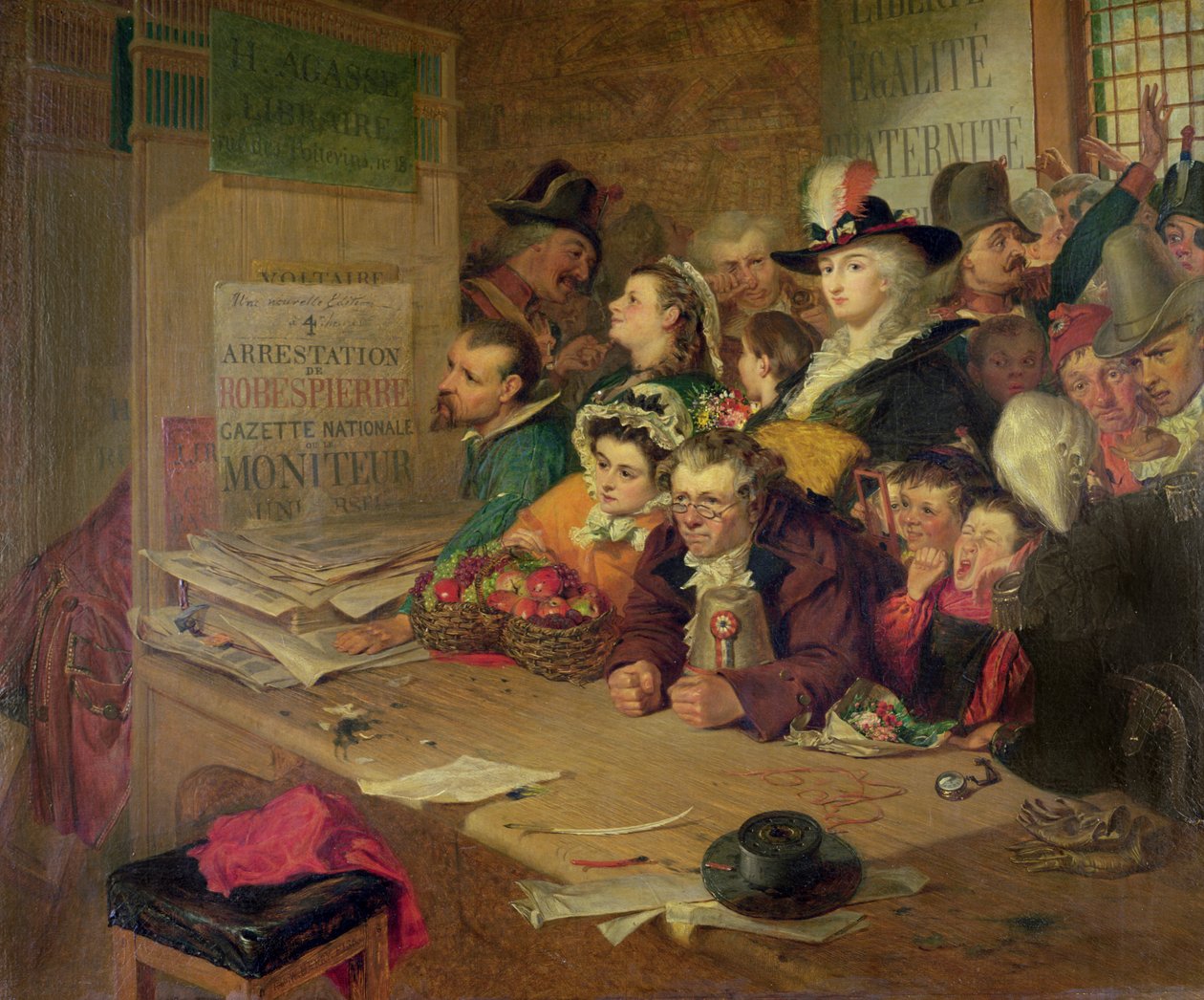 Odotetaan uutisia Robespierren (1758-94) pidätyksestä vuonna 1794, 1866 tekijältä William Henry Fisk