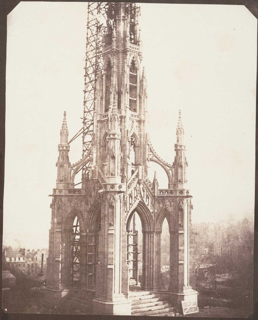 Scottin muistomerkki ennen valmistumistaan, Edinburgh tekijältä William Henry Fox Talbot