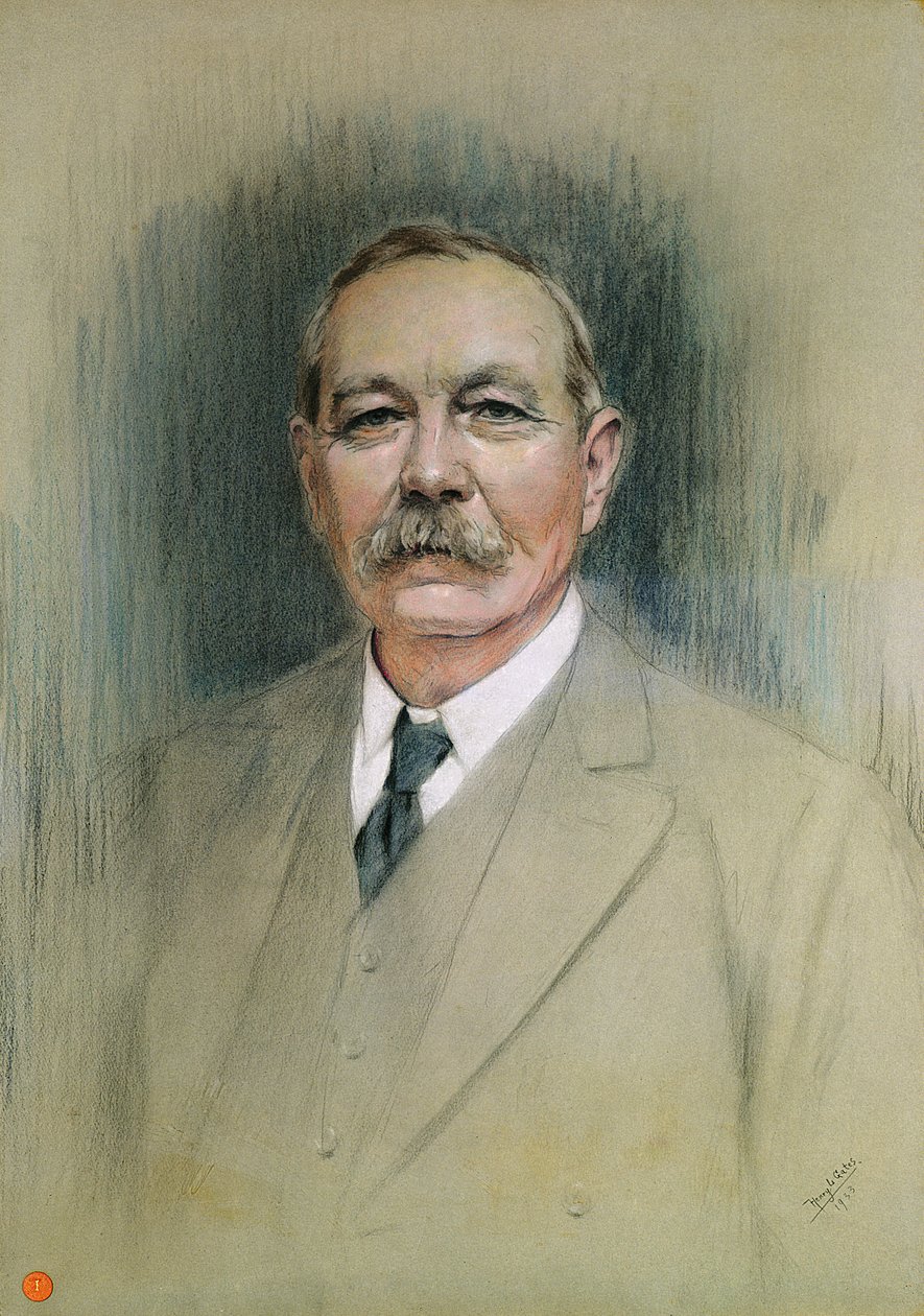 Sir Arthur Conan Doylen muotokuva (pastelli paperille) tekijältä William Henry Gates