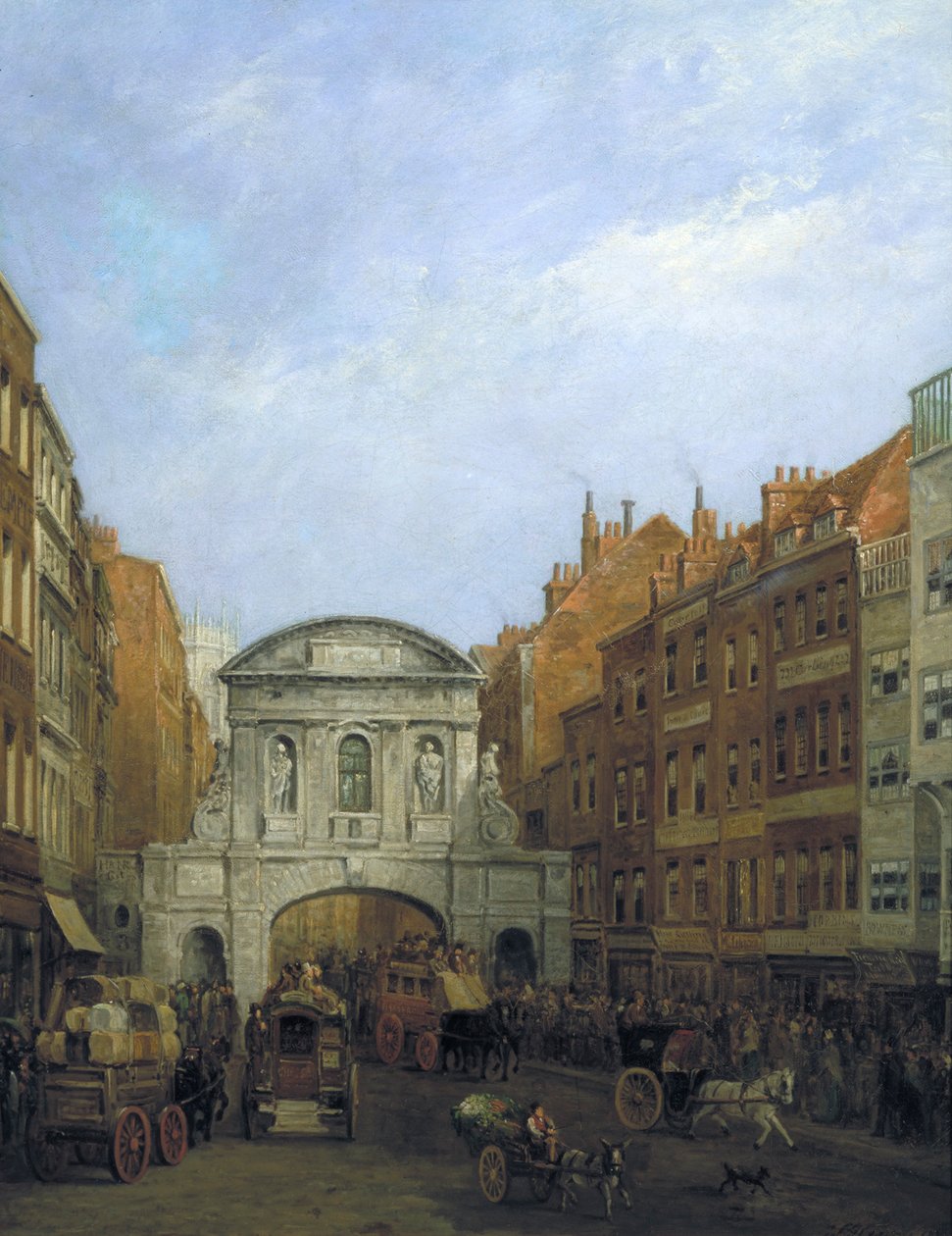 "Temple Bar from the Strand", Lontoo, 1873 tekijältä William Henry Haines