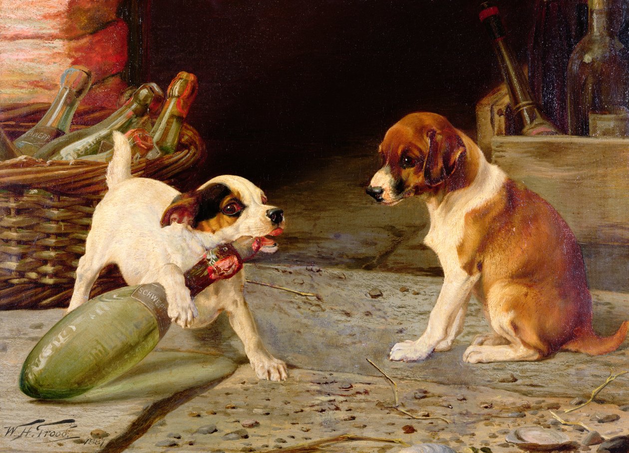 Pullon avaaminen, 1887 (yksi parista) tekijältä William Henry Hamilton Trood