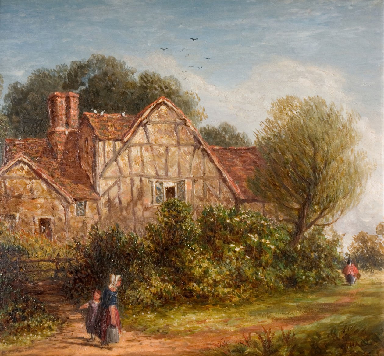 An English Cottage, 1880. finlandès tekijältä William Henry Hill