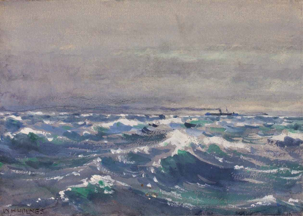 Steamer Bremenissä Nova Scotian edustalla, 1880. tekijältä William Henry Holmes