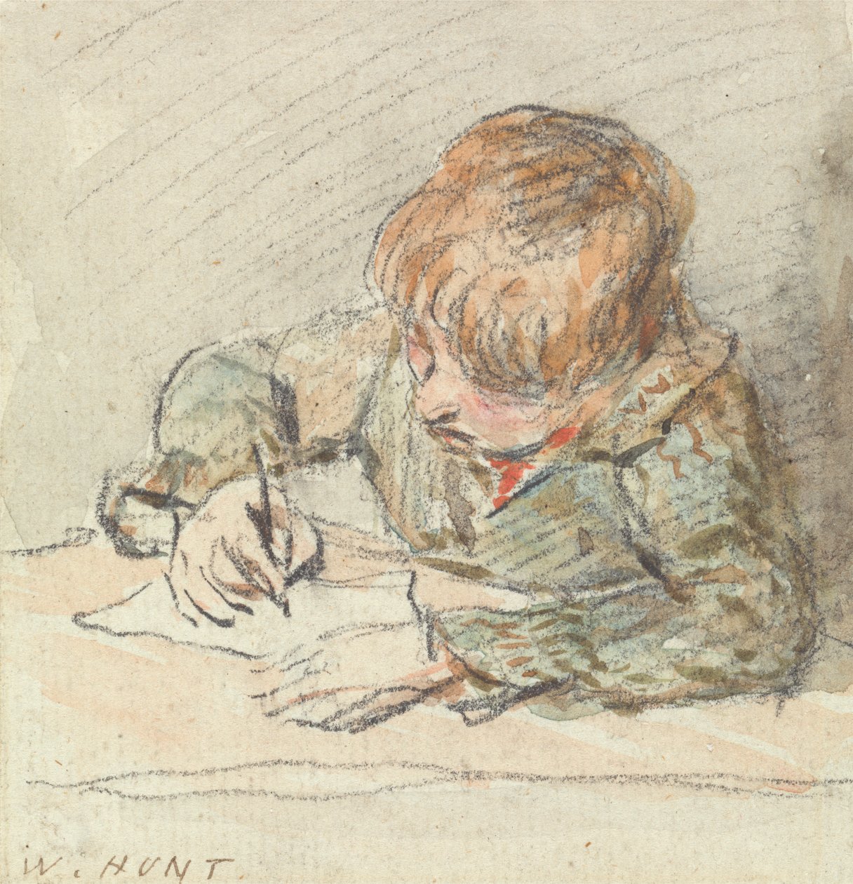 Poika kirjoittamassa tekijältä William Henry Hunt