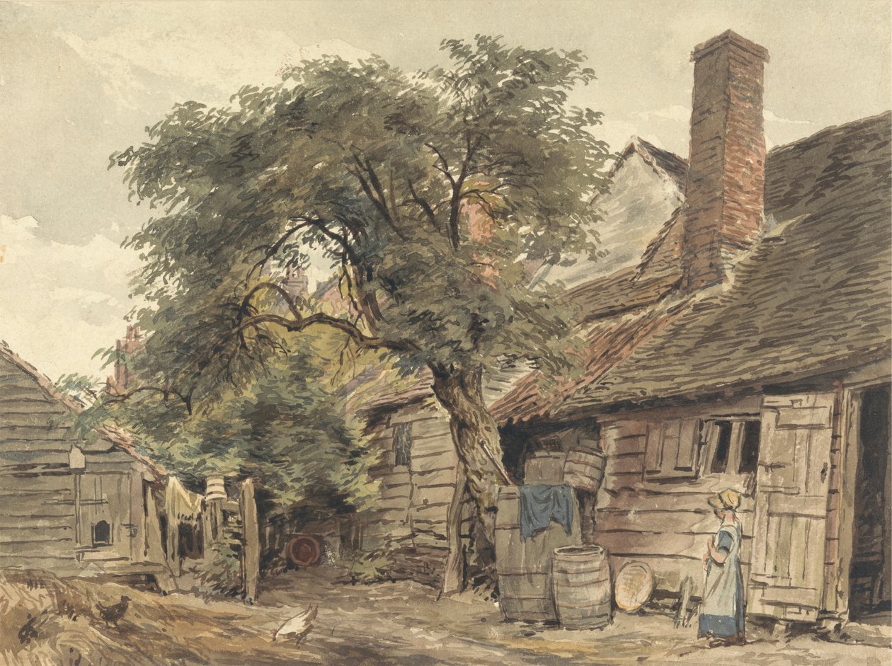 Mökin takapiha tekijältä William Henry Hunt