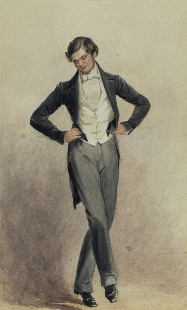Jalkamies (akvarelli paperille) tekijältä William Henry Hunt