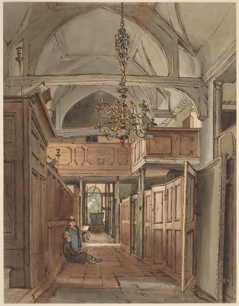 Busheyn kirkon sisätilat tekijältä William Henry Hunt