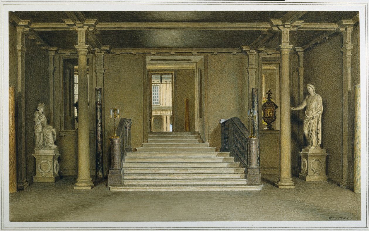 Chatsworth Housen pohjoinen sisääntulo (akvarelli paperille) tekijältä William Henry Hunt