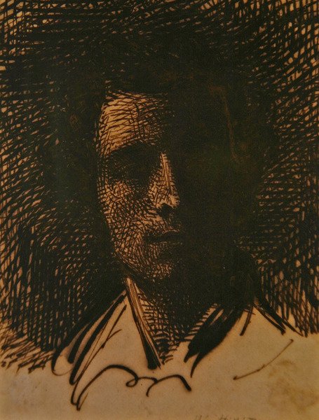 J. E. Millaisin muotokuva (seepiamuste paperille). tekijältä William Henry Hunt