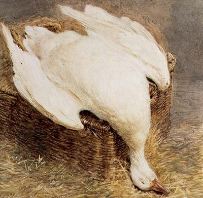 Kuolleen hanhen asetelma korin kanssa tekijältä William Henry Hunt