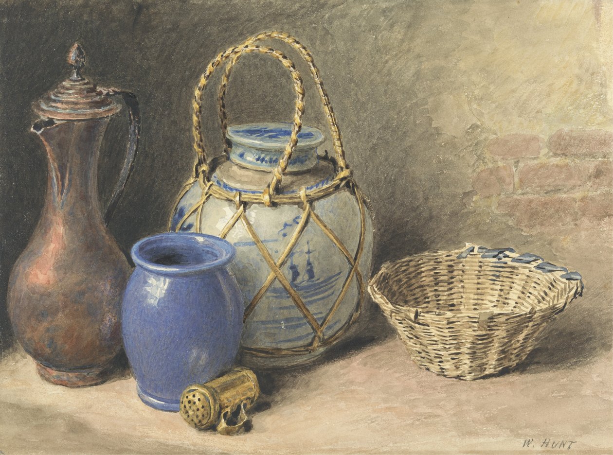 Asetelma inkivääripurkin kanssa, noin 1825 (wc grafiitilla paperille). tekijältä William Henry Hunt