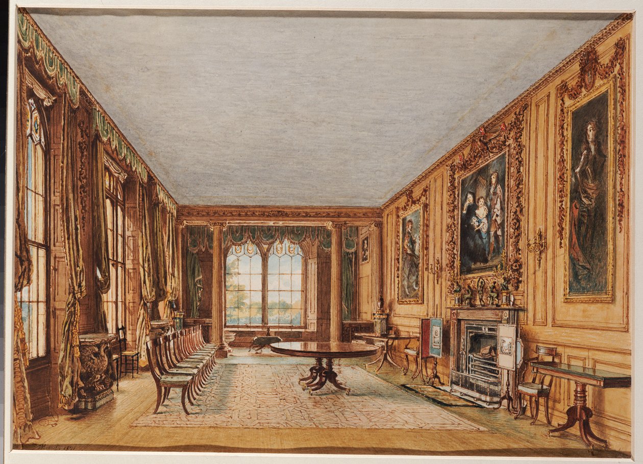 Essexin jaarlin talviruokasali Cassioburyssa, 1821 tekijältä William Henry Hunt