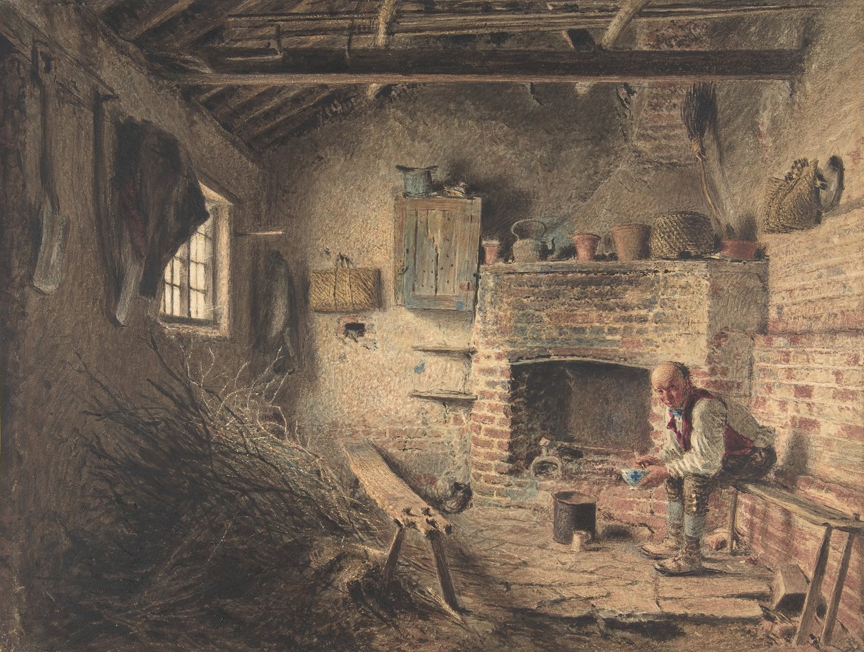 Puuhakkurin aamiainen Oksakeräilijän ateria, n. 1832-34. tekijältä William Henry Hunt