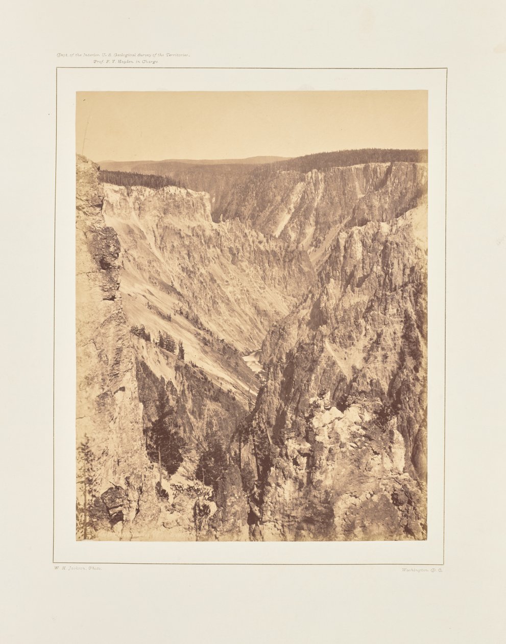 Grand Canyon, mailin verran vesiputousten alapuolella tekijältä William Henry Jackson