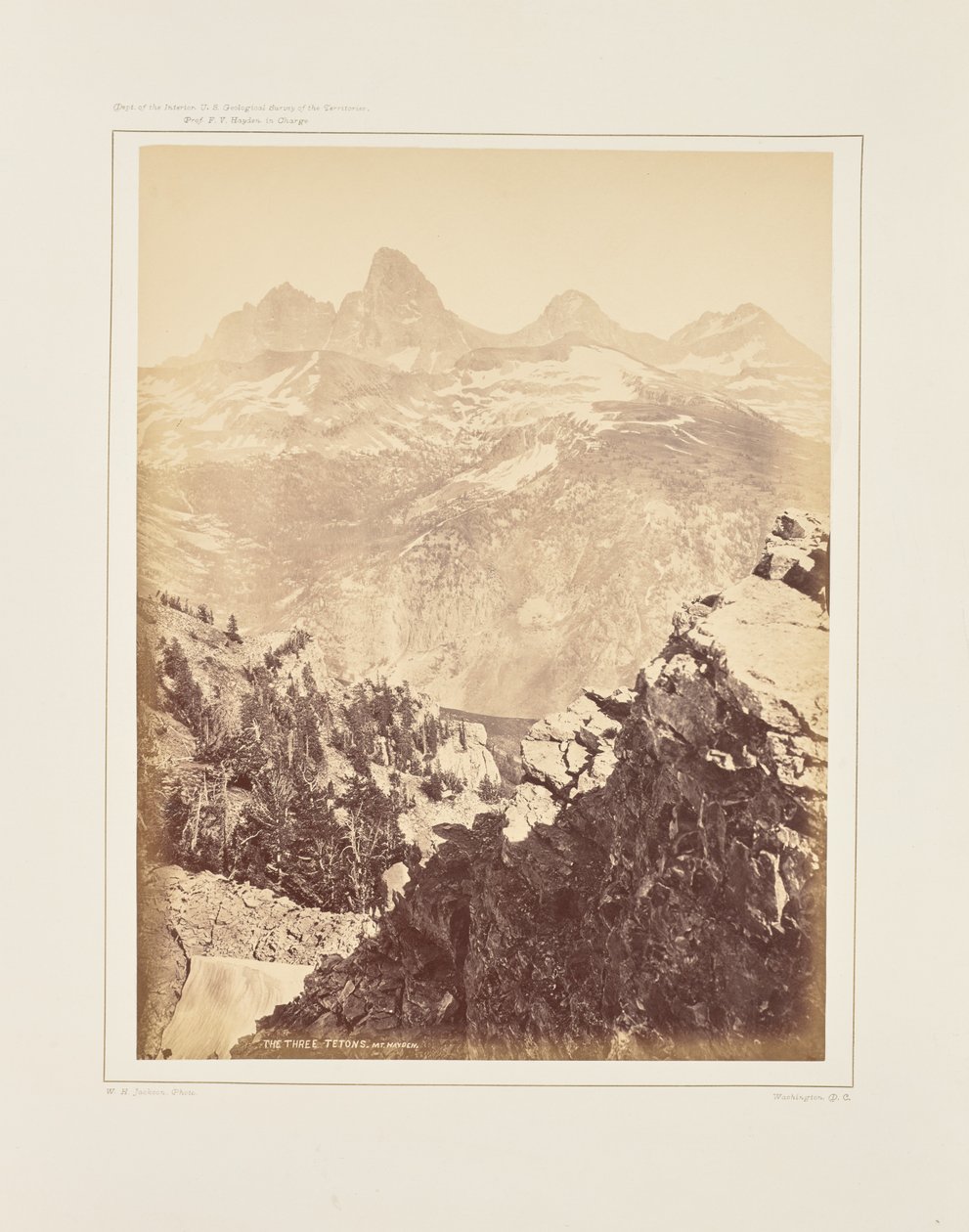 Kolme Tetonia, Mount Hayden tekijältä William Henry Jackson
