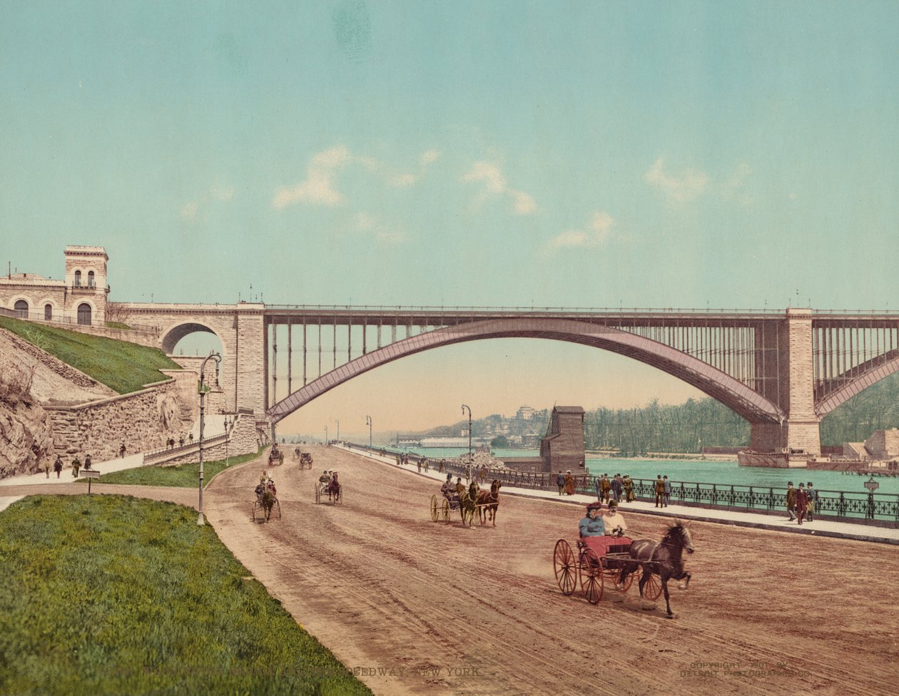 Washington Bridge and Speedway, New York,julkaistu 1901 (kuva) tekijältä William Henry Jackson