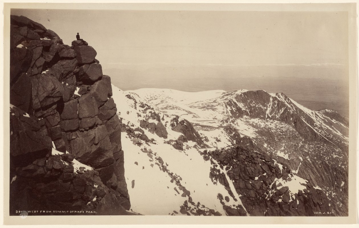 Länteen Pikes Peakin huipulta tekijältä William Henry Jackson