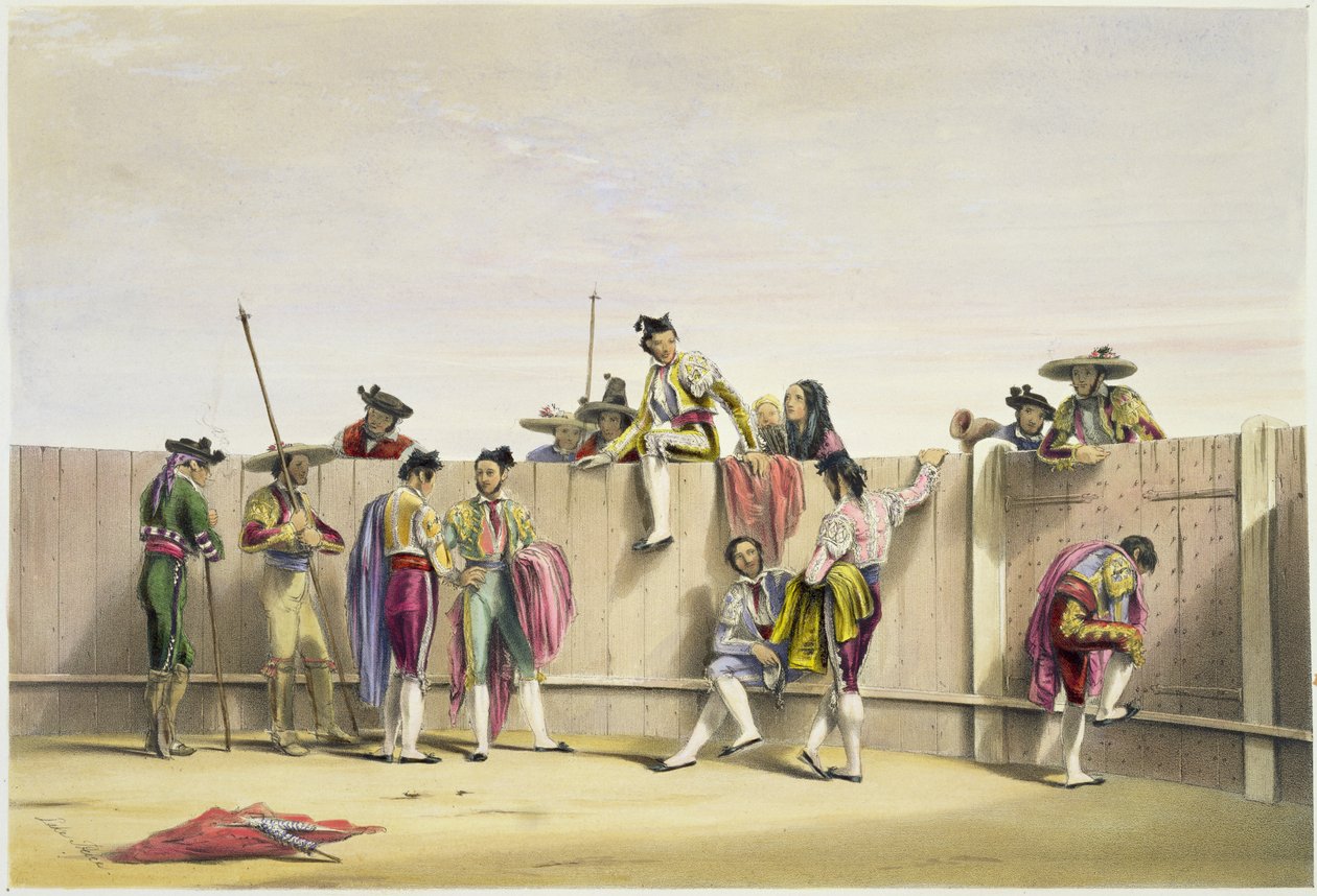 Toreros lepää härkien välissä, 1865 tekijältä William Henry Lake Price