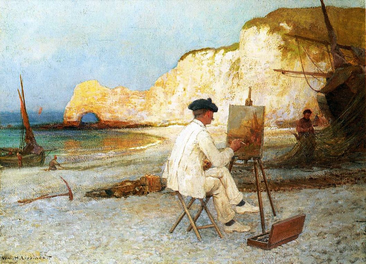 Painter by the Sea Side, n. 1885 (öljy kankaalle) tekijältä William Henry Lippincott