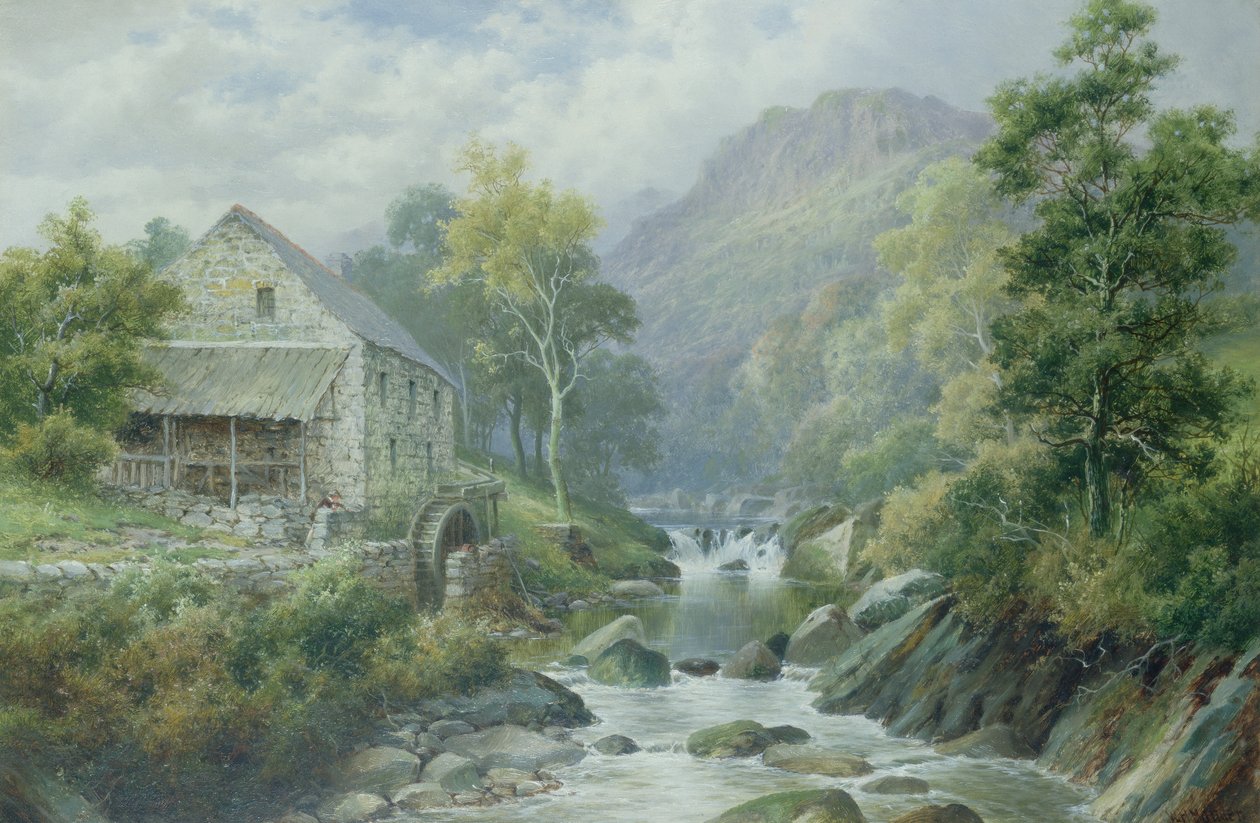 Old Disused Mill, Dolgelly (pari 77867) tekijältä William Henry Mander