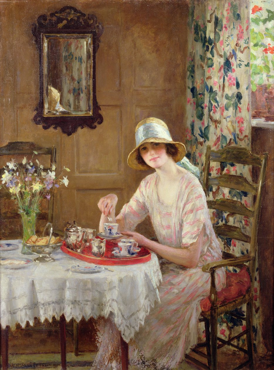 Iltapäivätee (öljy kankaalle) tekijältä William Henry Margetson