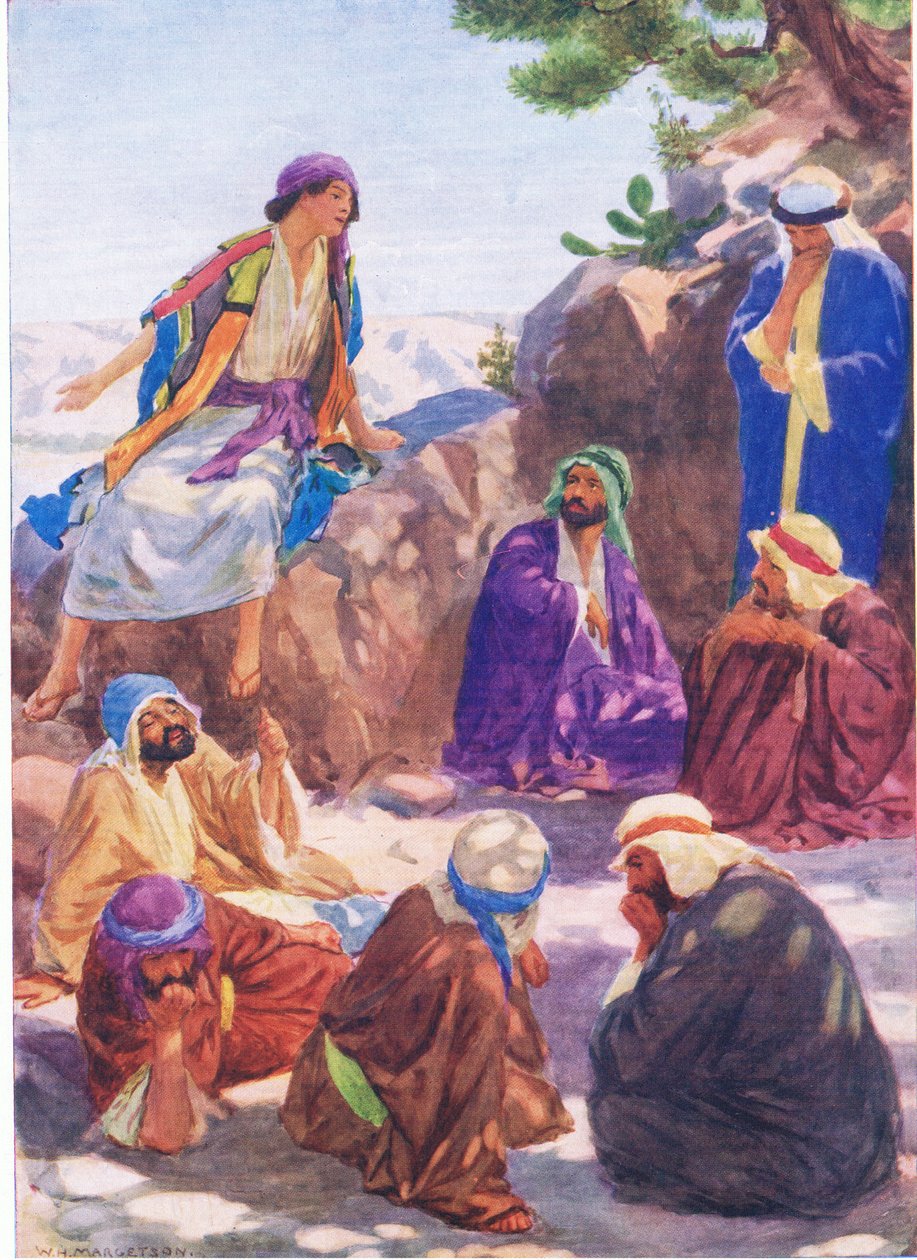 Joseph kertoo unelmansa, Thomas Nelsonin julkaisemasta Raamatun kuvakirjasta, n. 1950 tekijältä William Henry Margetson