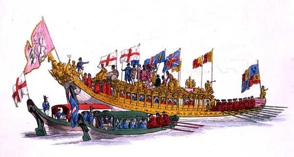 City State Barge, julkaisusta Costume of Great Britain, julkaisija William Miller tekijältä William Henry Pyne