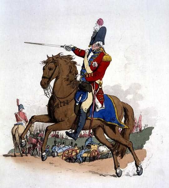 General Officer on Horseback, julkaisusta Costume of Great Britain, julkaisija William Miller tekijältä William Henry Pyne