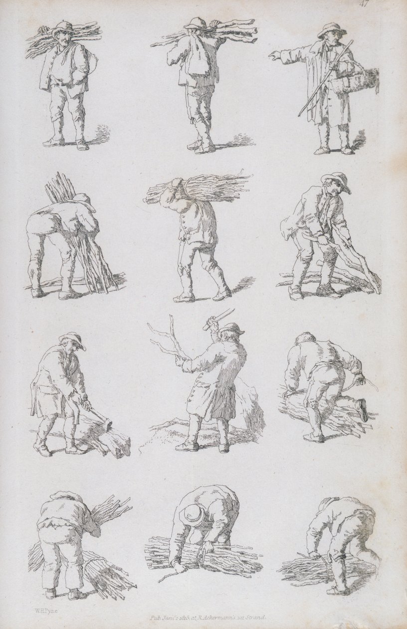 Kuvitus teoksesta "Etchings of Rustic Figures: for the Embellishment of Landscape", 1815. tekijältä William Henry Pyne