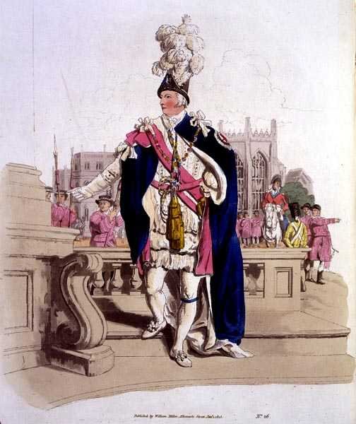 Sukkanauharitari, William Millerin julkaisemasta Costume of Great Britain -kirjasta tekijältä William Henry Pyne