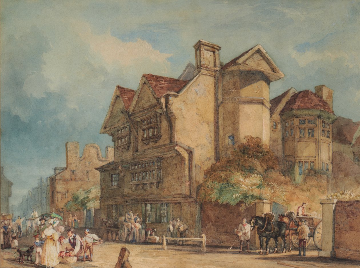 Vanhat talot, High Street, Rochester tekijältä William Henry Pyne