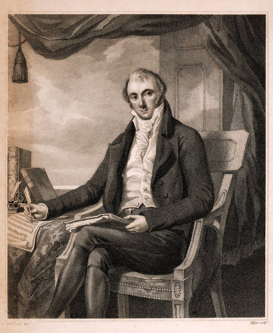 Pianisti ja säveltäjä Joseph Wölflin muotokuva 1773-1812, 1811. tekijältä William Henry Pyne