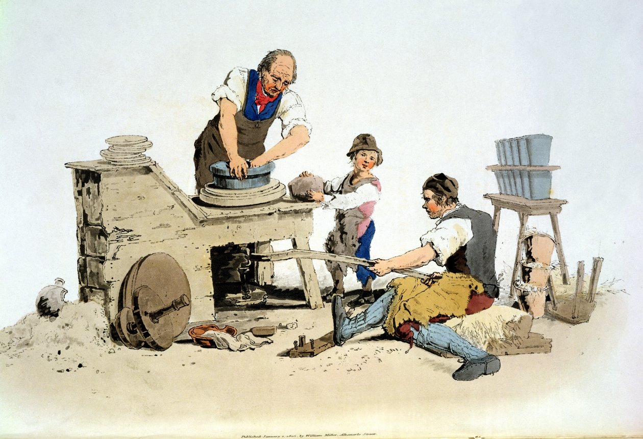 Potters, julkaisusta Costume of Great Britain, julkaisija William Miller, 1805 tekijältä William Henry Pyne