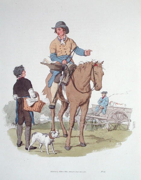 The Butcher, teoksesta The Costume of Great Britain, julkaistu 1805 (akvatinta) tekijältä William Henry Pyne