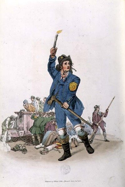 Palomies elokuvasta Costume of Great Britain tekijältä William Henry Pyne