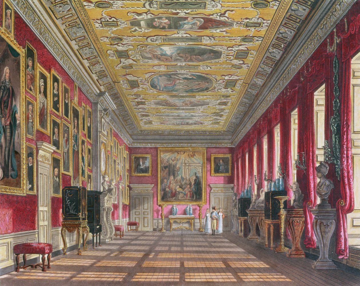 Kuninkaan galleria, Kensingtonin palatsi Pynen "kuninkaallisista asunnoista", 1818 tekijältä William Henry Pyne