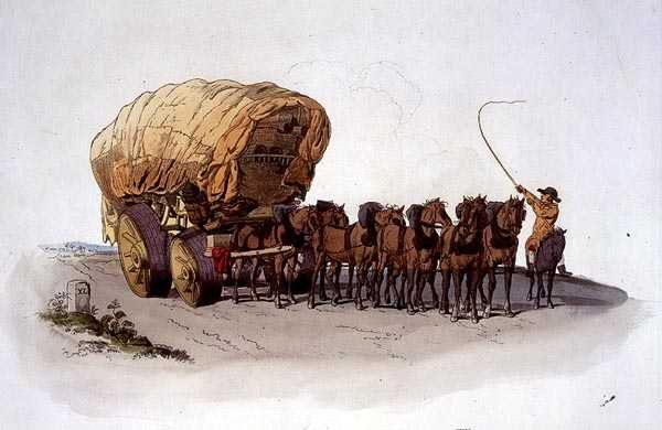 Wagon, julkaisusta Costume of Great Britain, kustantaja William Miller tekijältä William Henry Pyne