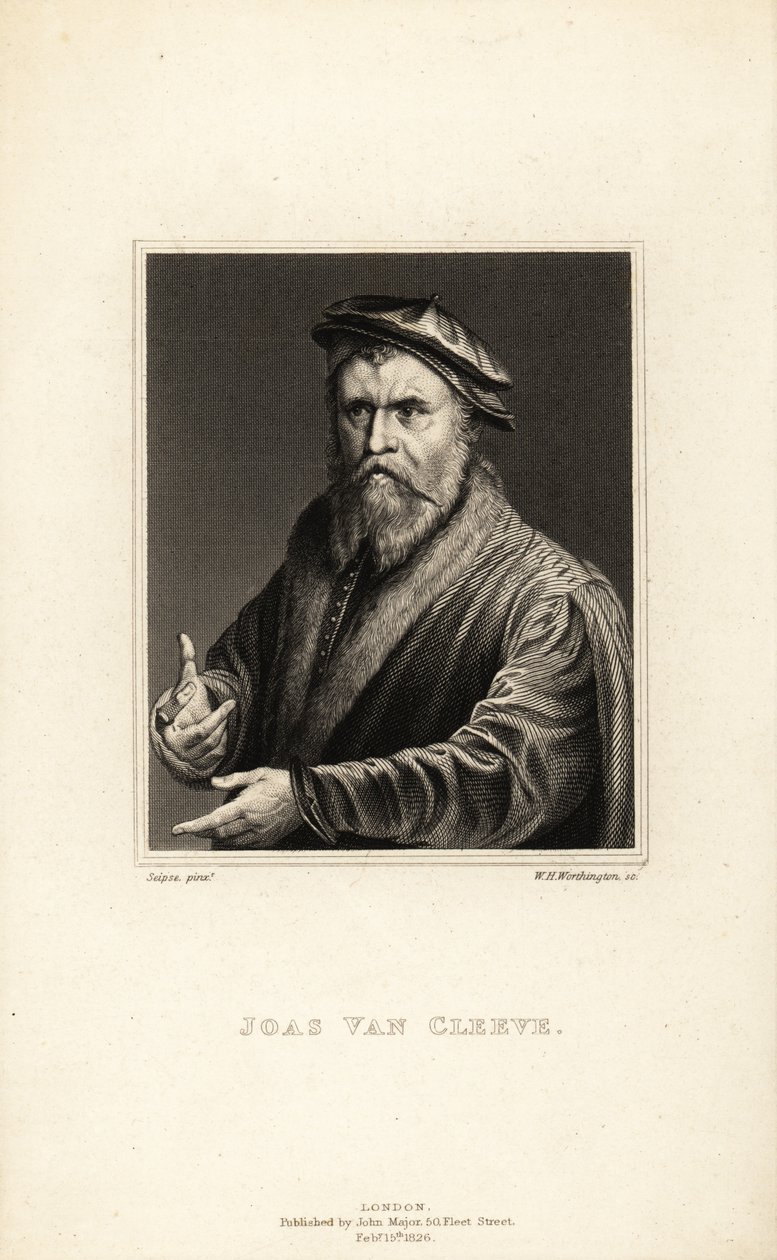 Antwerpenissä toimiva taidemaalari Joos van Cleven muotokuva, noin 1485-1540 tekijältä William Henry Worthington