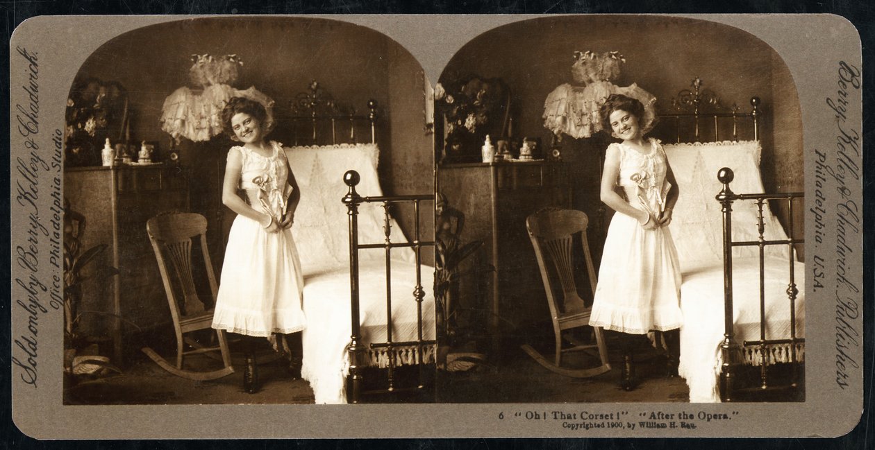 Voi tuota korsettia oopperan jälkeen, n. 1900 (seepiakuva) (katso myös 473263) tekijältä William Herman Rau