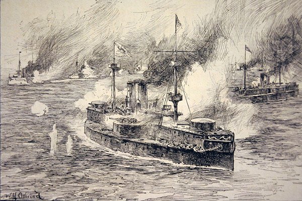 Yalu-joen taistelu 17. syyskuuta tekijältä William Heysham Overend